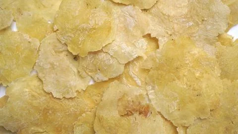 Stack of raw Emping melinjo Stock Photos