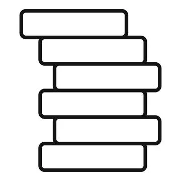 Stack of rectangular objects forming a zigzag pattern Illustrazione stock