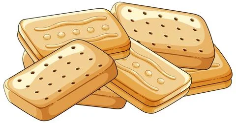 Stack of Rectangular Shortbread Biscuits Illustration Stock Illustration