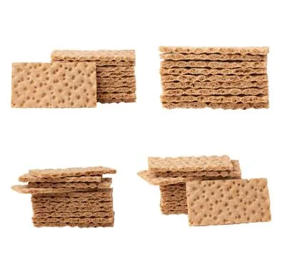 Stack of rectangular snack bars isolated on a white background Foto stock