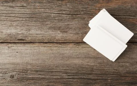 Stack of rectangular white blank business cards 스톡 사진