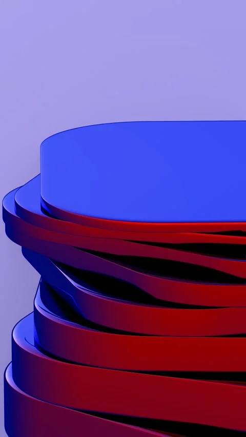 A stack of red and blue plates Stock Footage 309945885