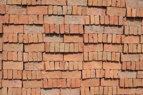 Stack of red brick Stock Photos