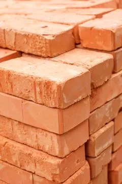 Stack of red bricks 写真素材