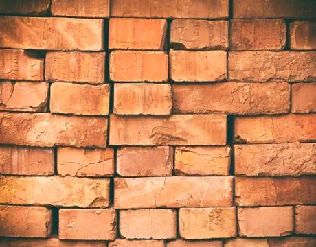 A stack of red bricks Stock Photos