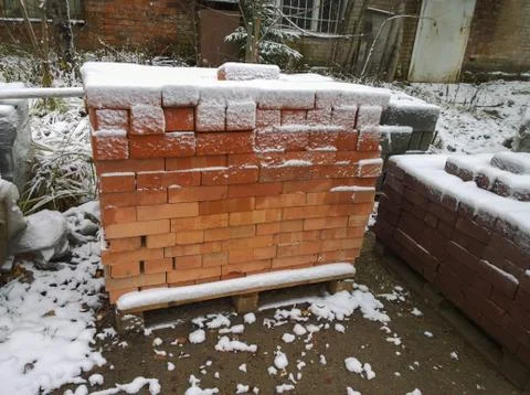 A stack of red bricks Stock Photos