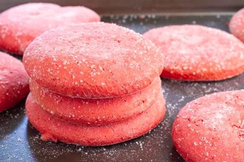 Stack of red cookies Stock Photos