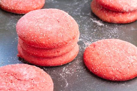 Stack of red cookies Stock Photos