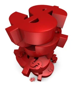 Stack Of Red Dollars Stock Illustration