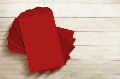 Stack of red envelopes (Angpao) 写真素材