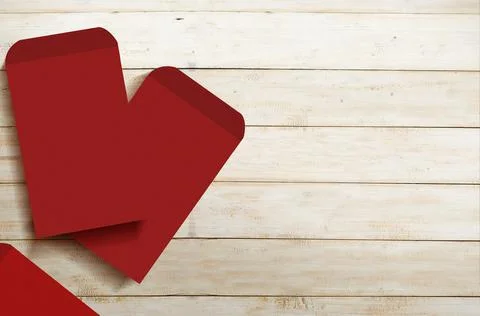 Stack of red envelopes (Angpao) Foto stock