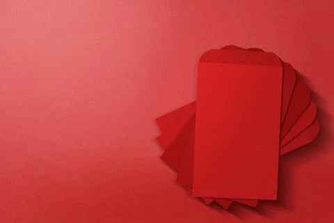 Stack of red envelopes (Angpao) 写真素材