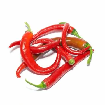 Stack of red hot chili peppers 스톡 사진