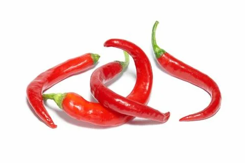 Stack of red hot chili peppers Stock Photos