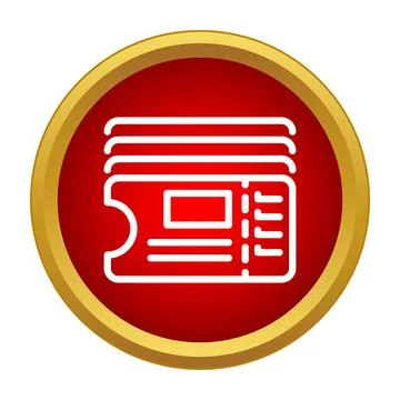 Stack of red tickets or event passes icon Stock Illustration