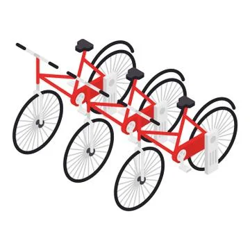 Stack of rental bikes icon, isometric style 스톡 일러스트