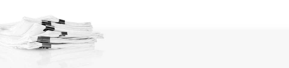 Stack of report paper documents. Concept of business and financial data analy Stock Photos