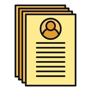 Stack of resume documents for job application and hiring Stock Illustration