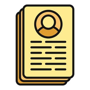 Stack of resumes with profile icon for job search Stock Illustration
