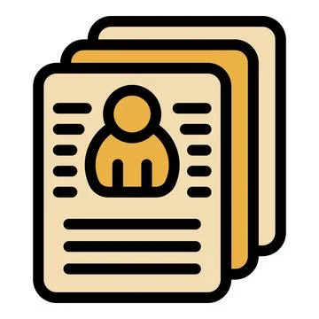 Stack of resumes representing job applicants waiting for interview Illustrazione stock