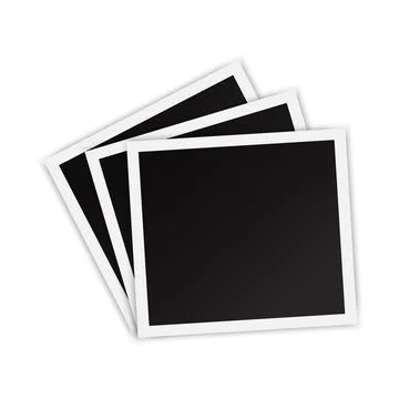 Stack of retro photo cards. Blank instant photo frames Illustrazione stock
