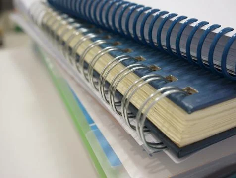 Stack of ring binder book and document Stock Photos
