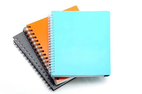 Stack of ring binder book isolated on white stack of ring binder book isol... Stock Photos