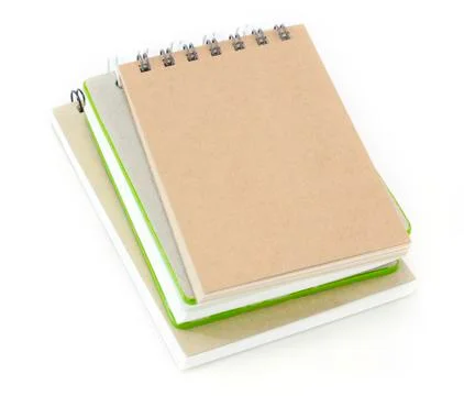 Stack of ring binder book or notebook isolated on white background Foto stock