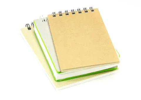 Stack of ring binder book or notebook on white Stock Photos