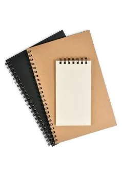 Stack of ring binder book or notebook isolated on white Stock Photos