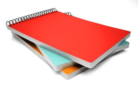 Stack of ring binder notebook isolated on white Stock Illustration