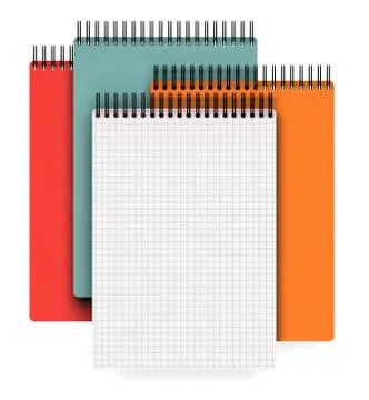 Stack of ring binder notebook isolated on white Stock Illustration