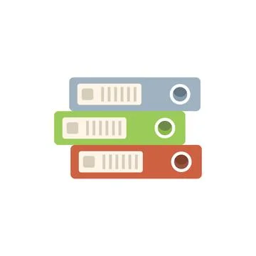 Stack of ring binders for office organization and filing Stockillustratie