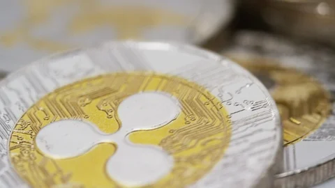 Stack of ripple coins cryptocurrency Stock Footage 87043225