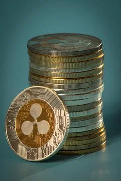 Stack of ripple coins Stock Photos
