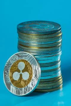 Stack of ripple coins Stock Photos