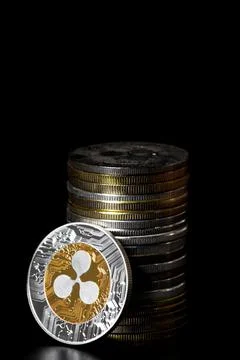 Stack of ripple coins Stock Photos