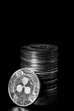 Stack of ripple coins Stock Photos