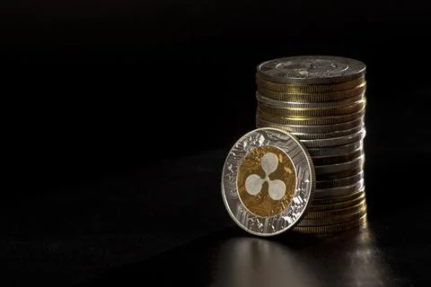 Stack of ripple coins Stock Photos
