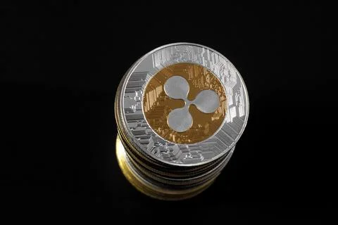 Stack of ripple coins Foto stock