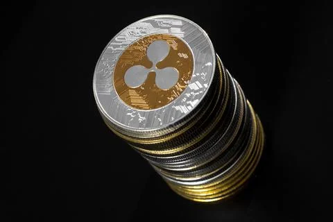 Stack of ripple coins Stock Photos