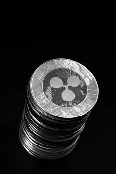 Stack of ripple coins Stock Photos