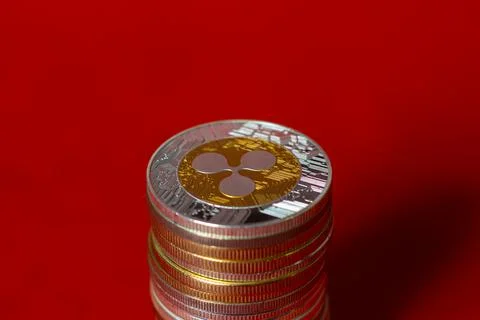Stack of ripple coins Stock Photos