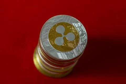 Stack of ripple coins Stock Photos