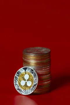 Stack of ripple coins Stock Photos