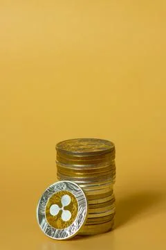 Stack of ripple coins 스톡 사진