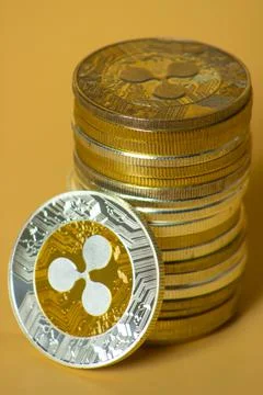 Stack of ripple coins Stock Photos