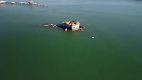 Stack Rock Fort Wales United Kingdom 動画素材 287352480