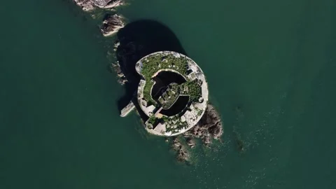 Stack Rock Fort Wales United Kingdom 動画素材 287352572