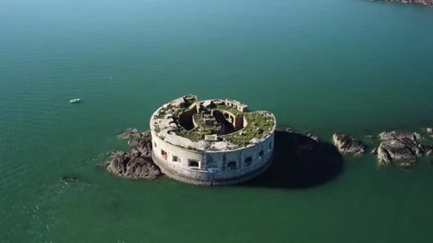 Stack Rock Fort Wales United Kingdom 動画素材 287352691